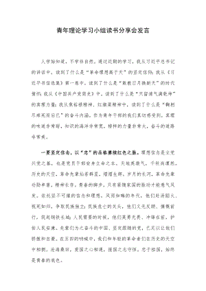 青年理论学习小组读书分享会发言.docx