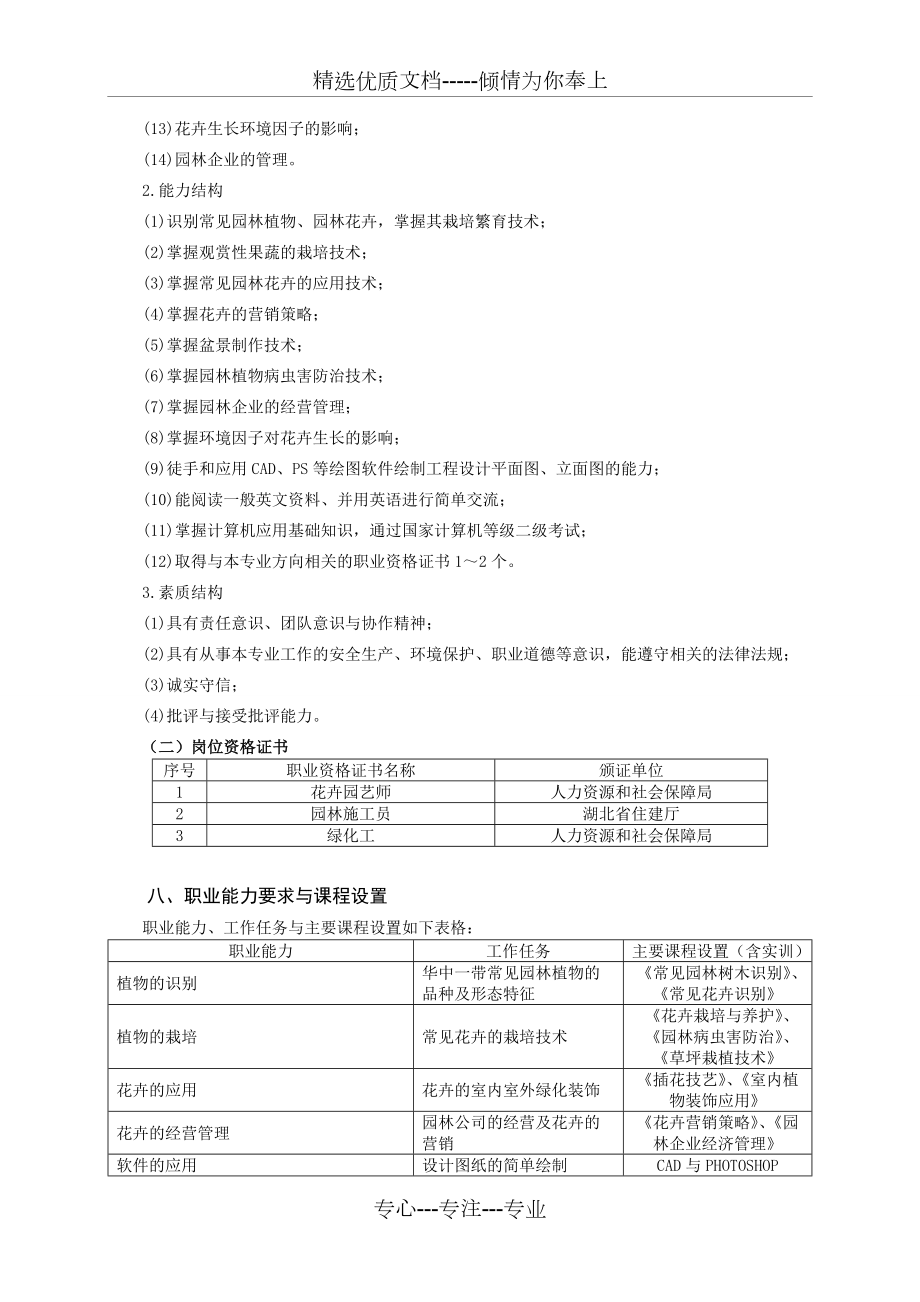 花卉栽培与营销方向专业人才培养方案.doc_第2页