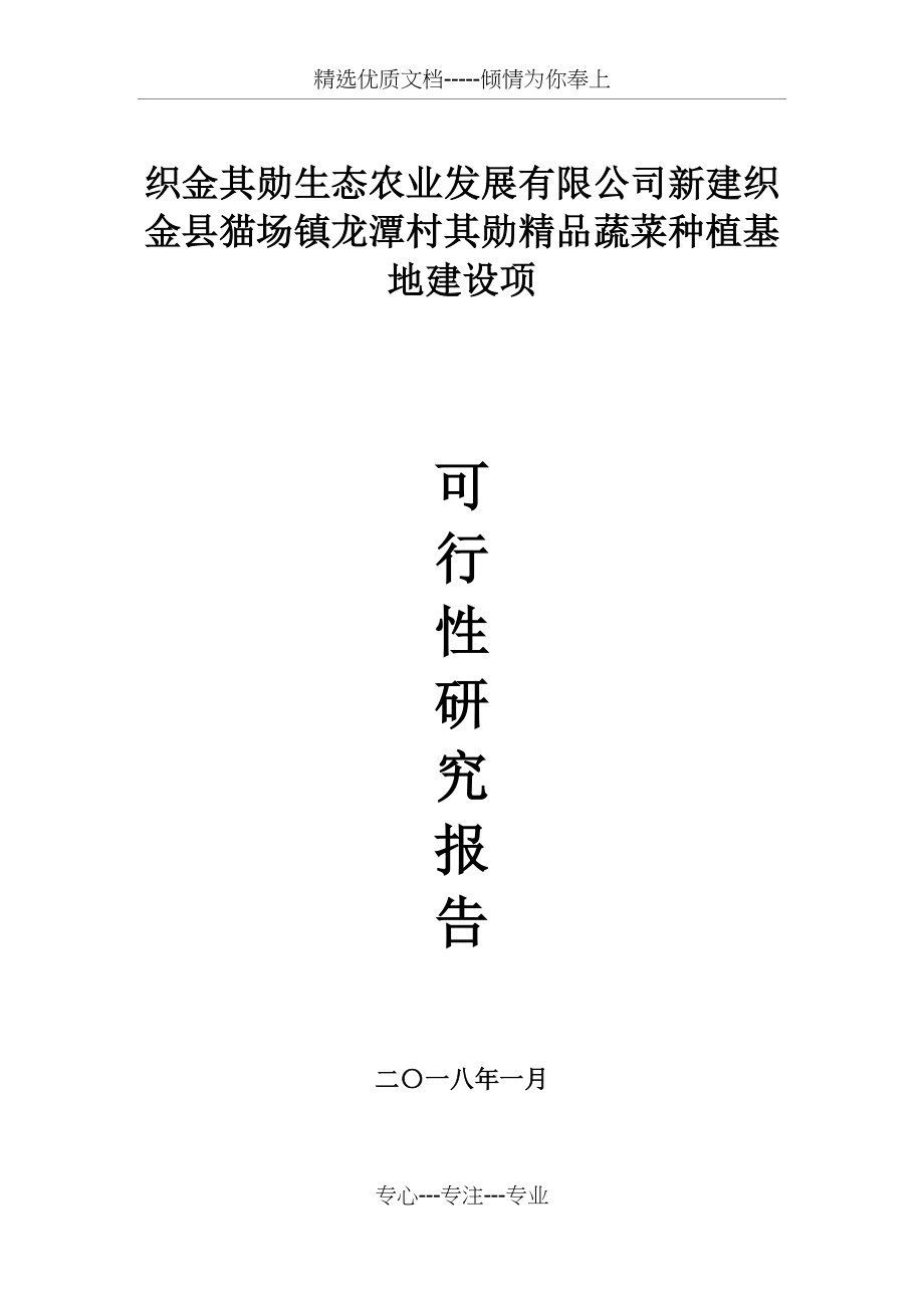 蔬菜大棚建设项目可研报告.docx_第1页