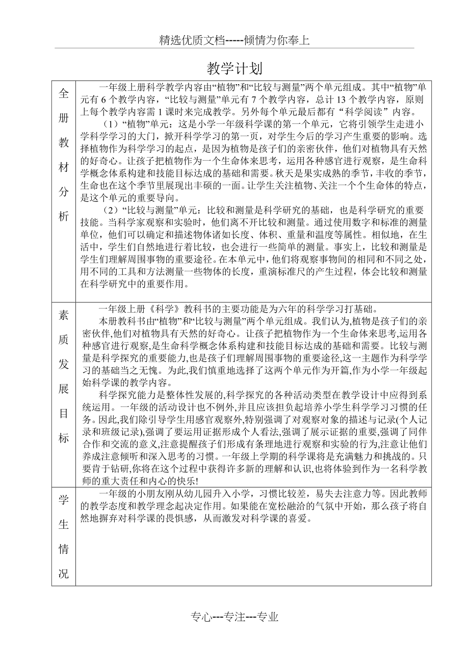 科教版小学科学一年级教案(共16页).docx_第1页