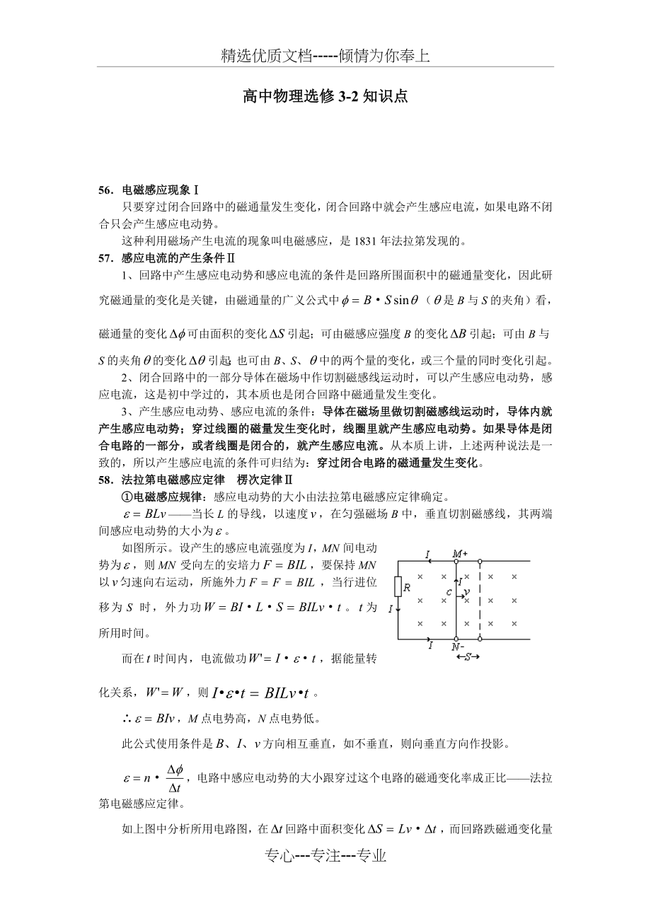 高中物理电磁感应等选修3-2知识点总结(共11页).doc_第1页