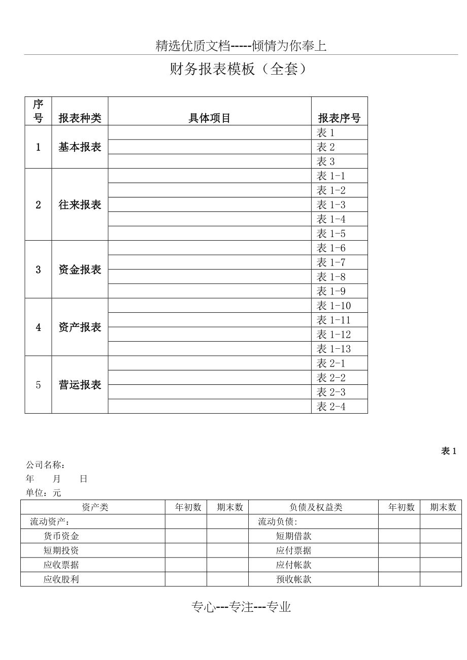 财务报表模板(全套)(共19页).docx_第1页