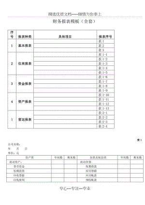 财务报表模板(全套)(共19页).docx