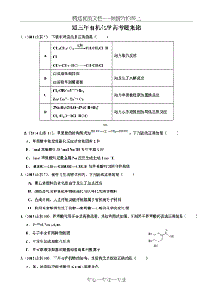 近三年有机化学高考题集锦(共13页).doc