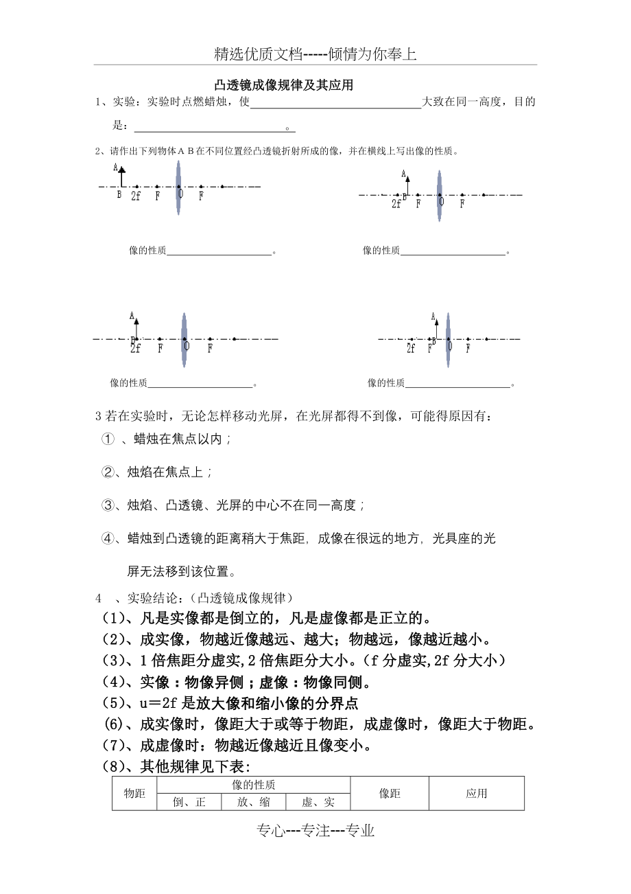 透镜光路图作图经典练习题(共2页).doc_第1页