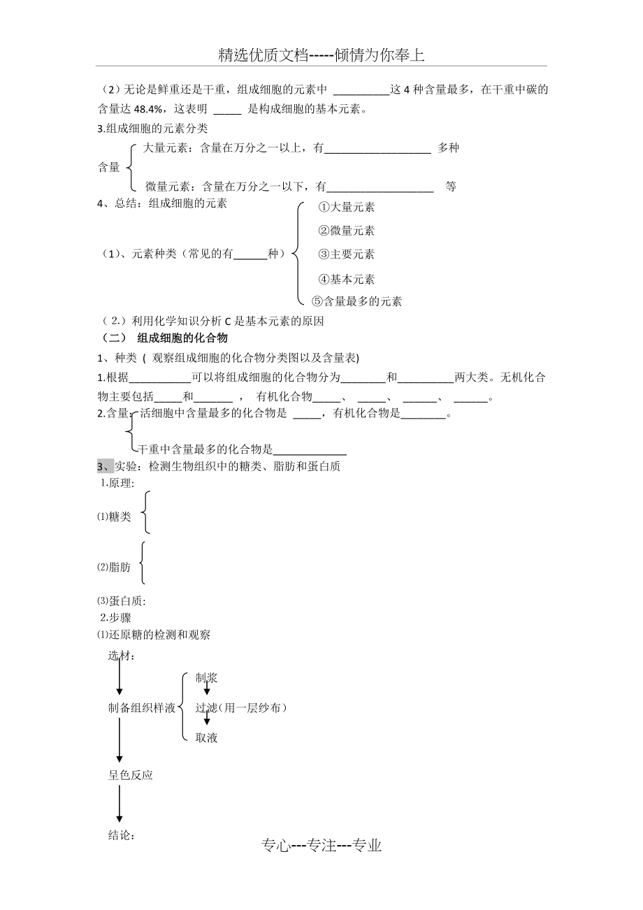 高考生物一轮复习教学案：细胞中的元素和化合物(共4页).doc_第2页