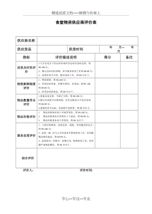 食堂物资供应商评价表.docx