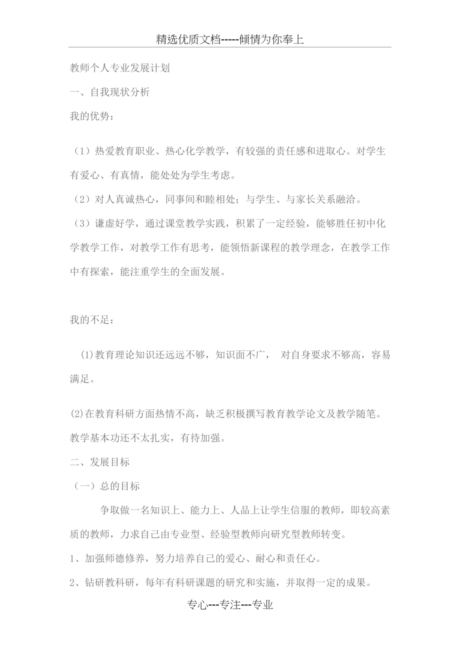 化学教师个人专业发展计划.doc_第1页