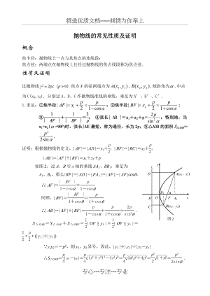 抛物线的性质归纳及证明.docx