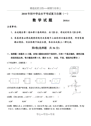 2018年潍坊市初中学业水平模拟考试.docx