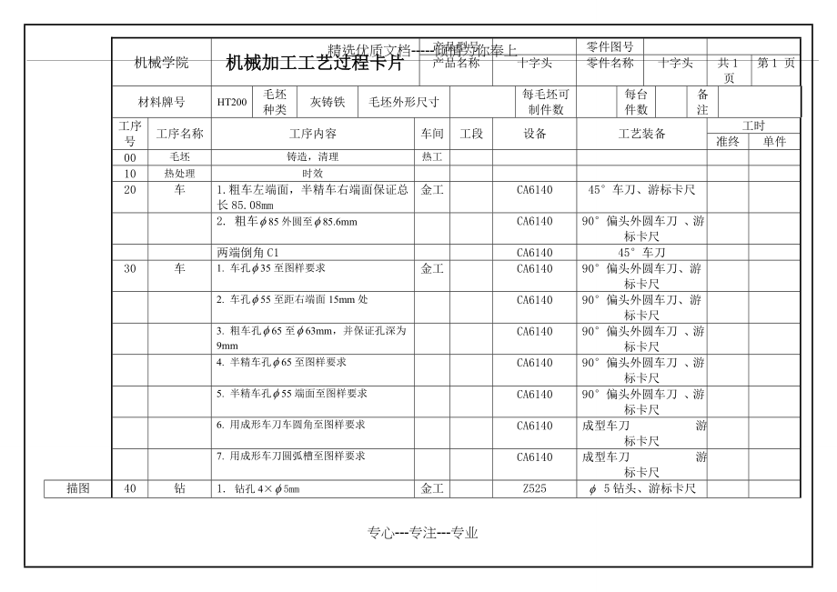 机械加工工艺工序卡片.doc_第1页