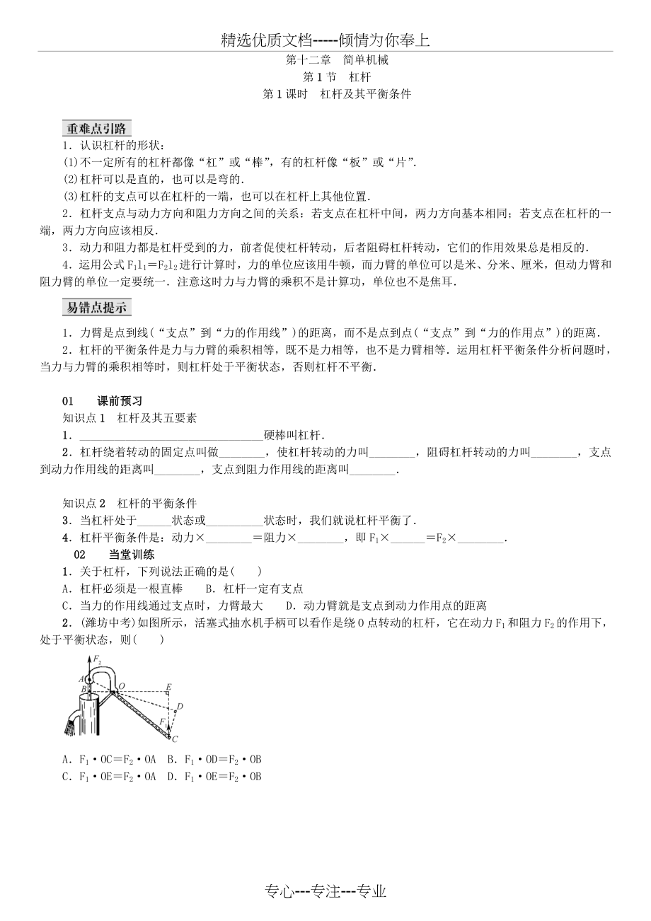 杠杆练习题带答案.doc_第1页